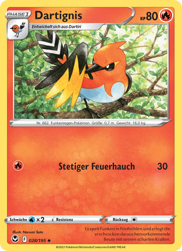 Dartignis 028 — Silver Tempest (German Pokémon TCG card)