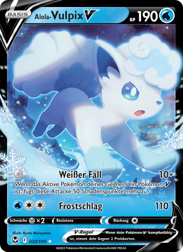Alola Vulpix-V 033 — Silver Tempest (German Pokémon TCG card)
