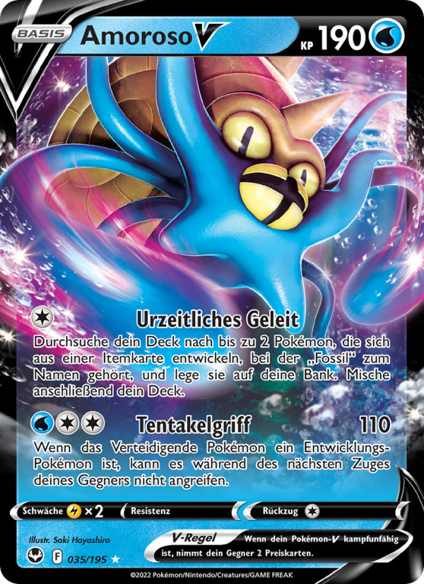 Amoroso V 035 — Silver Tempest (German Pokémon TCG card)