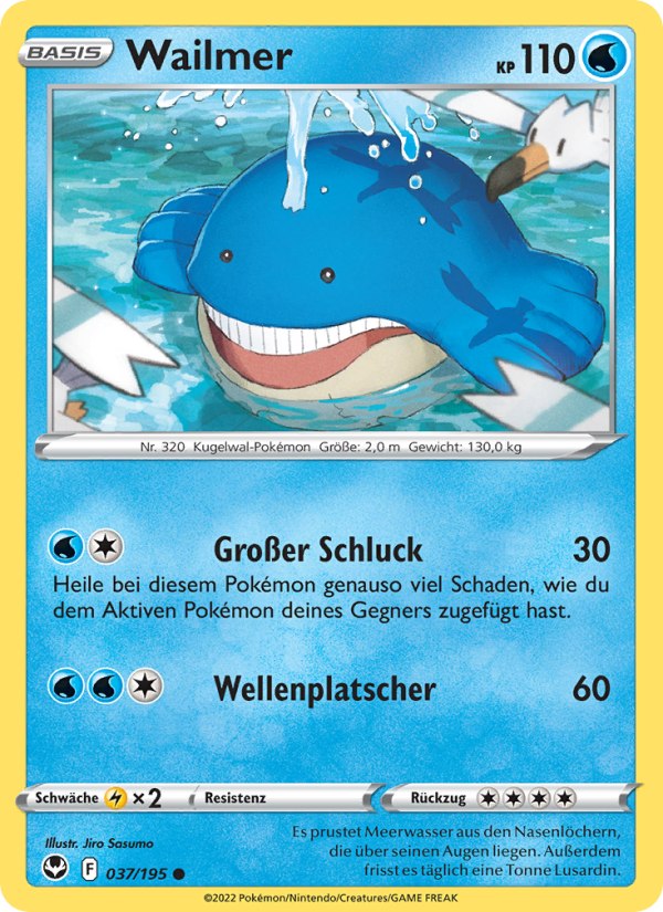 Wailmer 037 — Silver Tempest (German Pokémon TCG card)