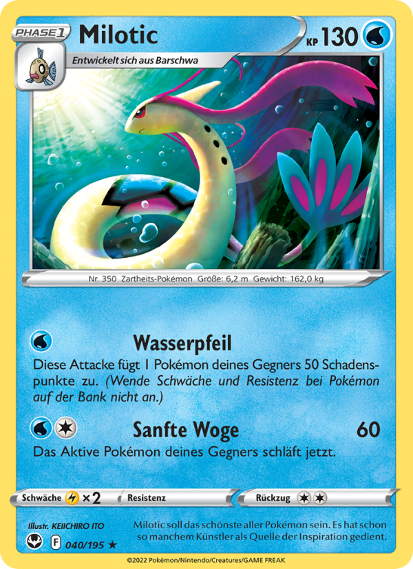 Milotic 040 — Silver Tempest (German Pokémon TCG card)