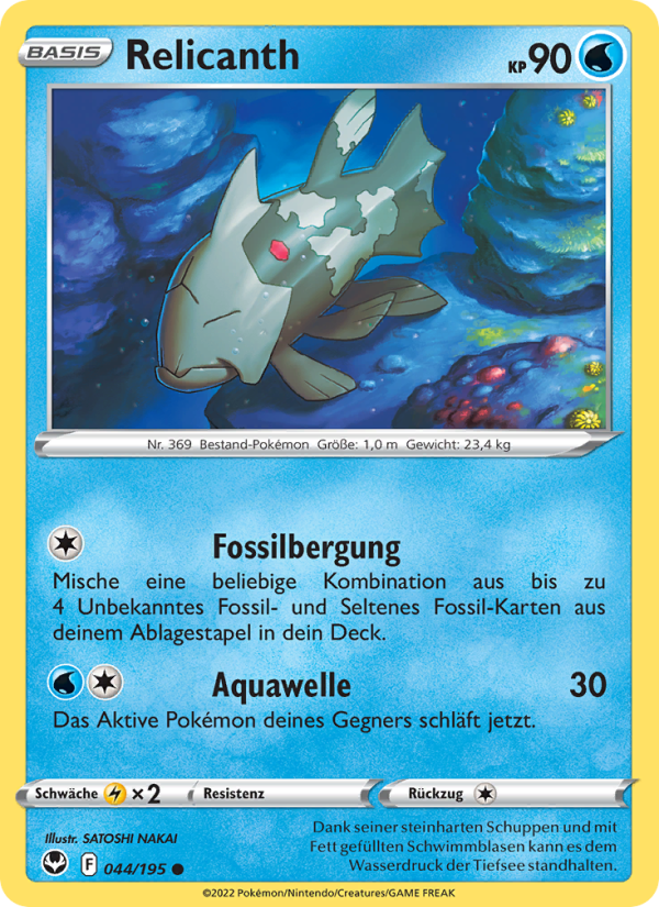 Relicanth 044 — Silver Tempest (German Pokémon TCG card)
