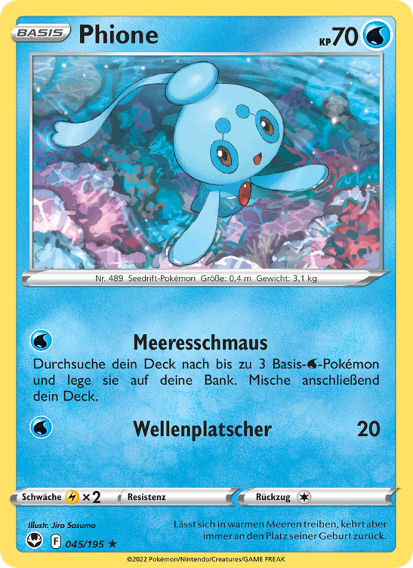 Phione 045 — Silver Tempest (German Pokémon TCG card)
