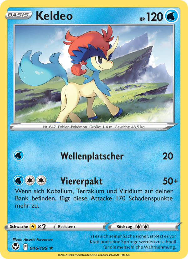 Keldeo 046 — Silver Tempest (German Pokémon TCG card)