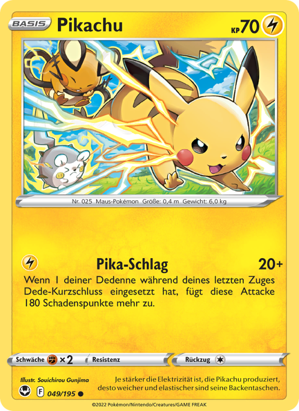 Pikachu 049 — Silver Tempest (German Pokémon TCG card)