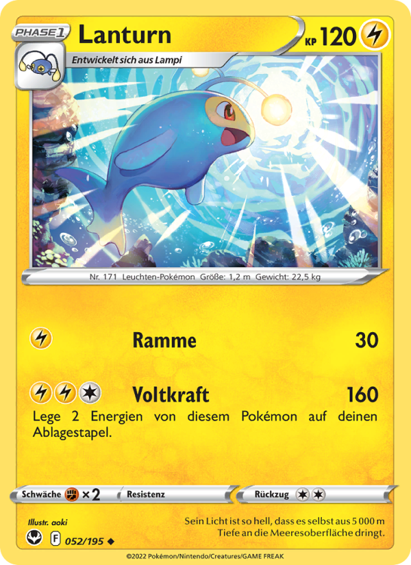 Lanturn 052 — Silver Tempest (German Pokémon TCG card)