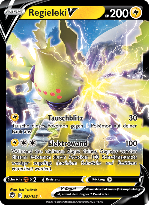 Regieleki V 057 — Silver Tempest (German Pokémon TCG card)