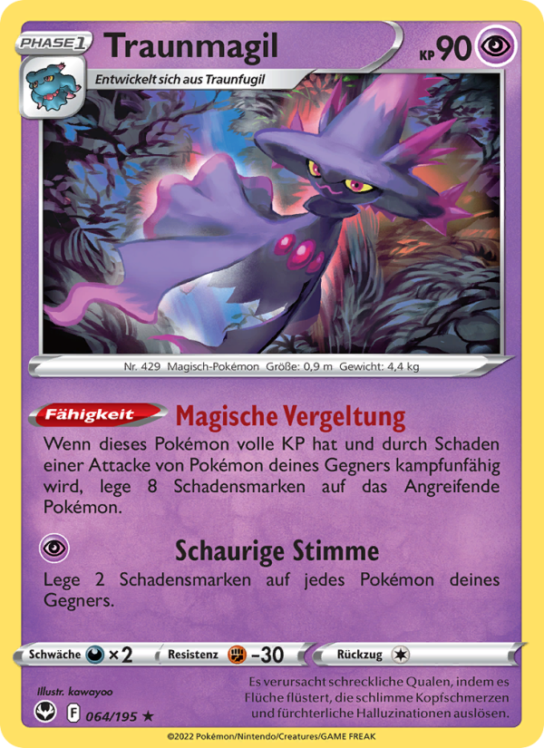 Traunmagil 064 — Silver Tempest (German Pokémon TCG card)