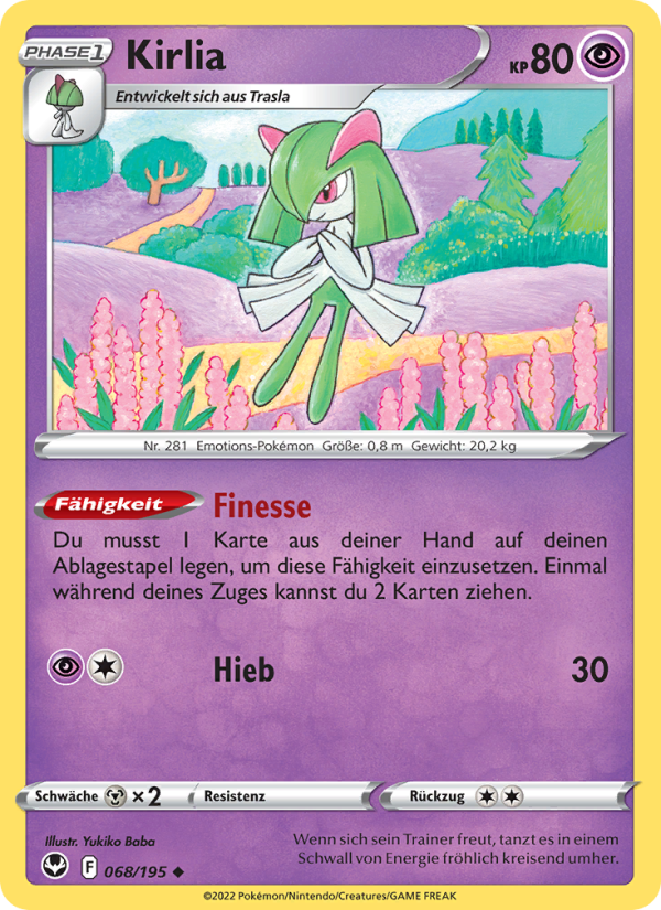 Kirlia 068 — Silver Tempest (German Pokémon TCG card)
