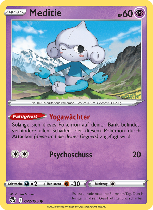 Meditie 072 — Silver Tempest (German Pokémon TCG card)