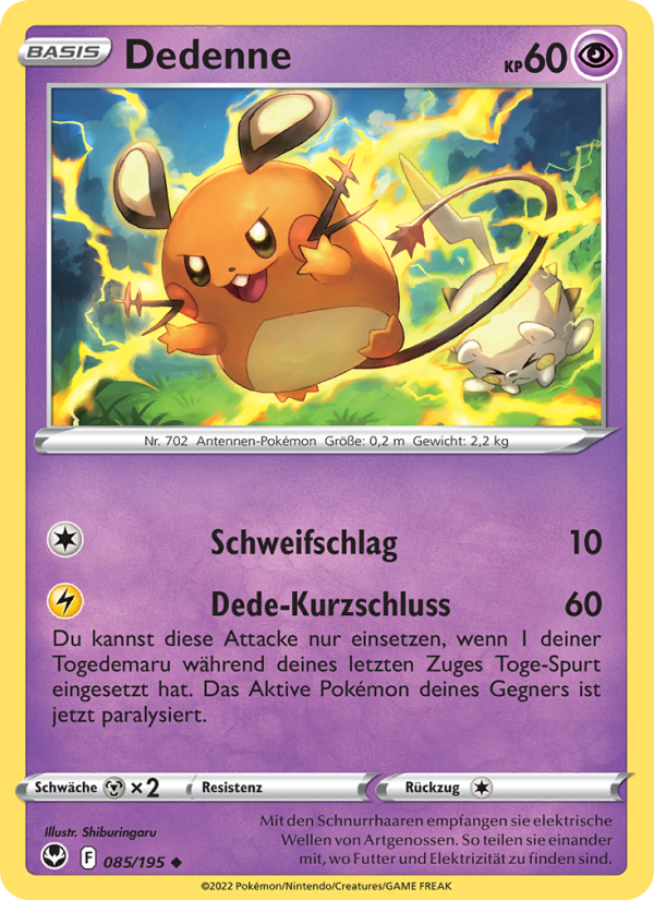 Dedenne 085 — Silver Tempest (German Pokémon TCG card)