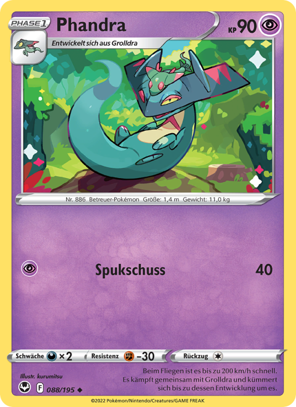 Phandra 088 — Silver Tempest (German Pokémon TCG card)