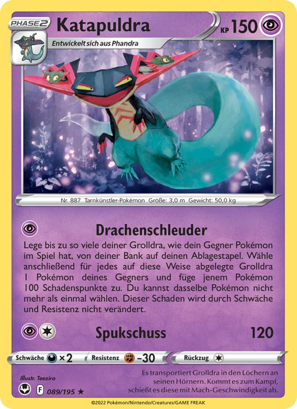 Katapuldra 089 — Silver Tempest (German Pokémon TCG card)