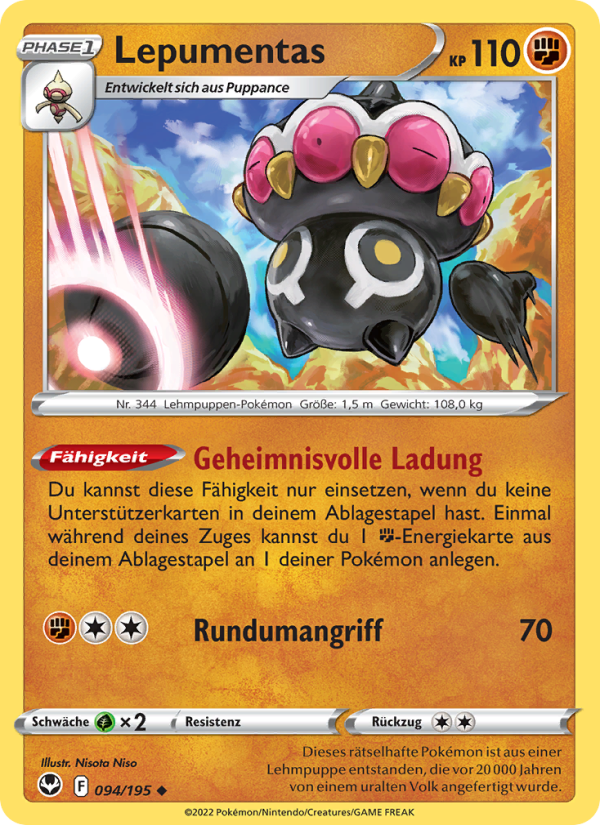 Lepumentas 094 — Silver Tempest (German Pokémon TCG card)