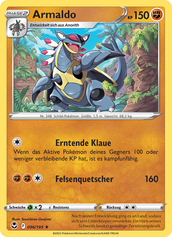 Armaldo 096 — Silver Tempest (German Pokémon TCG card)