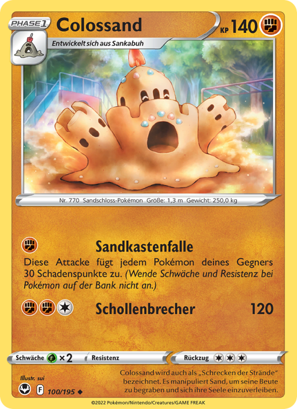 Colossand 100 — Silver Tempest (German Pokémon TCG card)