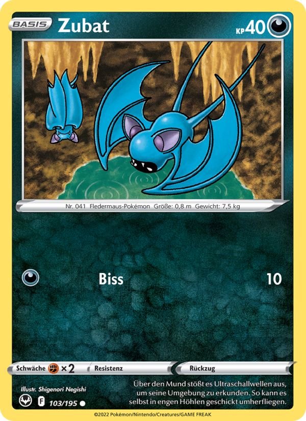 Zubat 103 — Silver Tempest (German Pokémon TCG card)