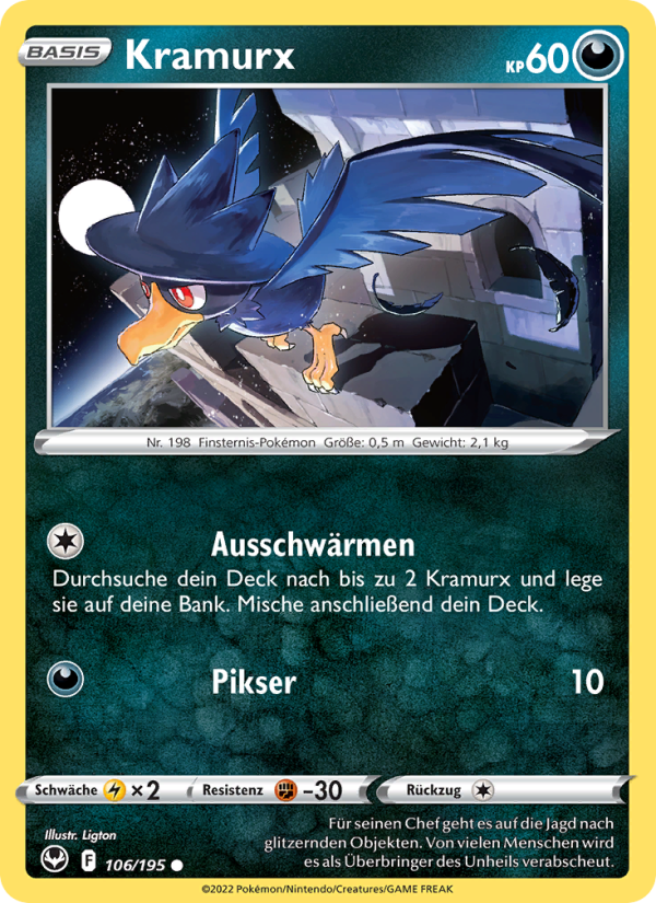 Kramurx 106 — Silver Tempest (German Pokémon TCG card)