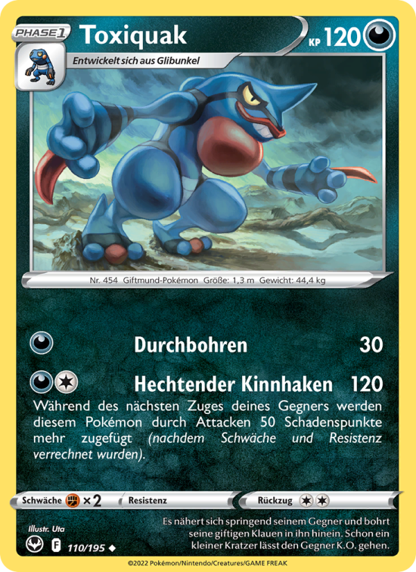 Toxiquak 110 — Silver Tempest (German Pokémon TCG card)