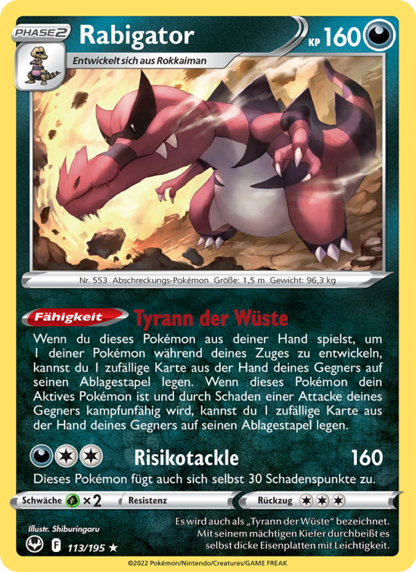 Rabigator 113 — Silver Tempest (German Pokémon TCG card)