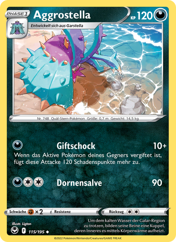 Aggrostella 115 — Silver Tempest (German Pokémon TCG card)