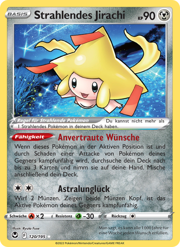 Strahlendes Jirachi 120 — Silver Tempest (German Pokémon TCG card)
