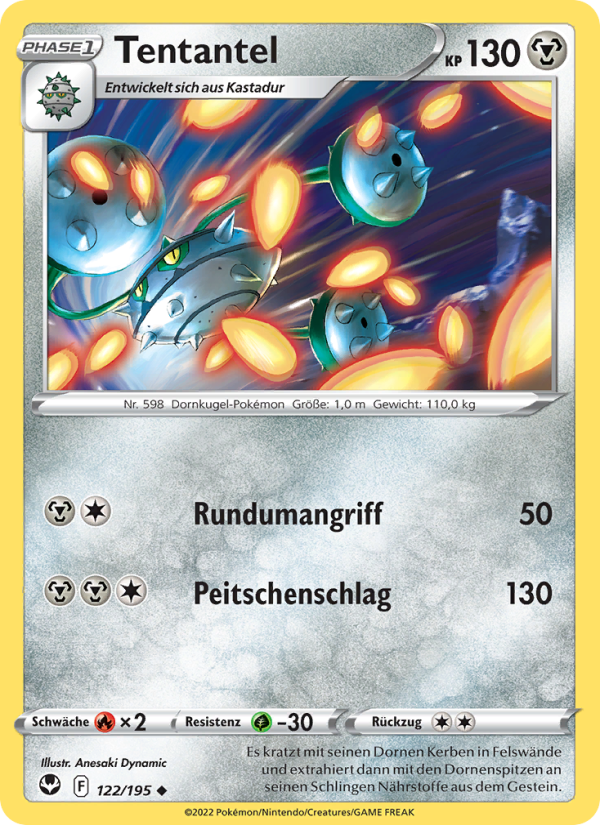 Tentantel 122 — Silver Tempest (German Pokémon TCG card)
