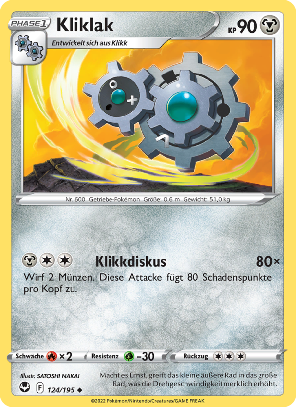 Kliklak 124 — Silver Tempest (German Pokémon TCG card)