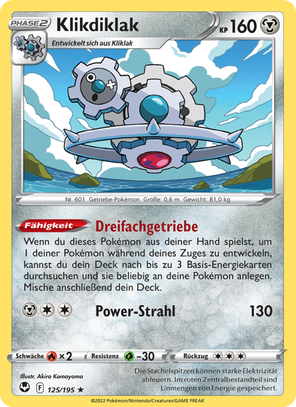 Klikdiklak 125 — Silver Tempest (German Pokémon TCG card)