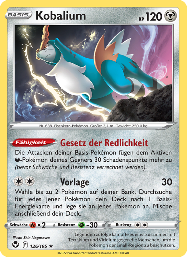 Kobalium 126 — Silver Tempest (German Pokémon TCG card)
