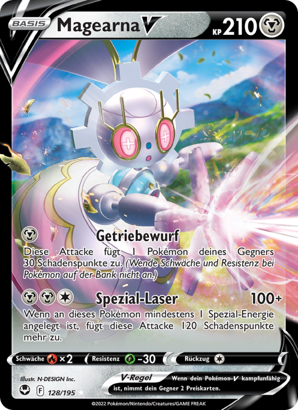 Magearna V 128 — Silver Tempest (German Pokémon TCG card)