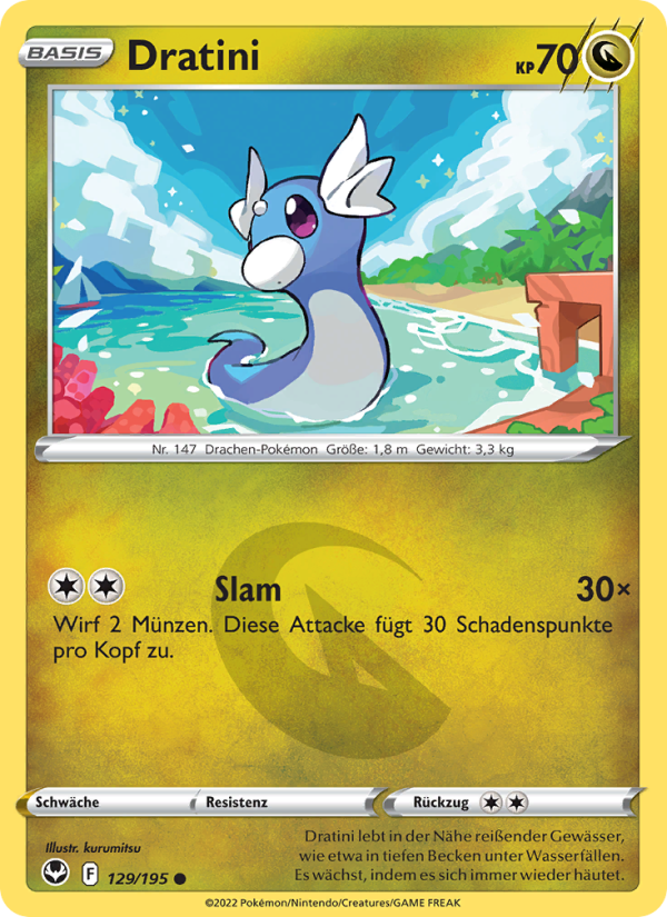 Dratini 129 — Silver Tempest (German Pokémon TCG card)