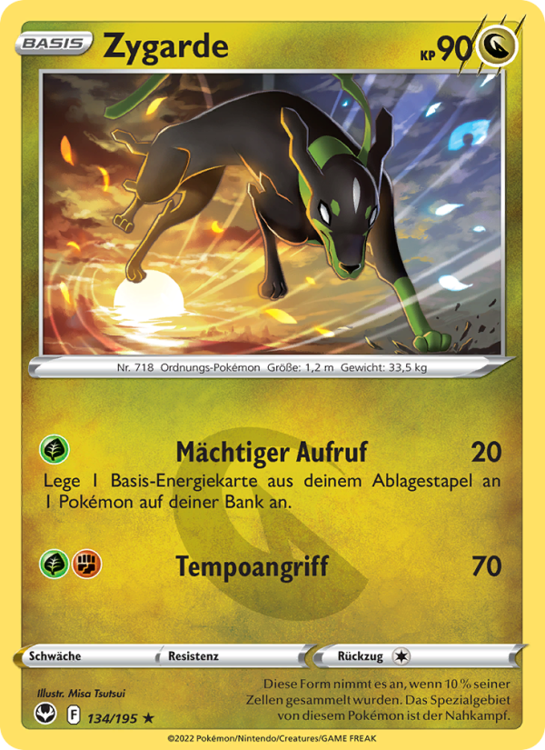 Zygarde 134 — Silver Tempest (German Pokémon TCG card)