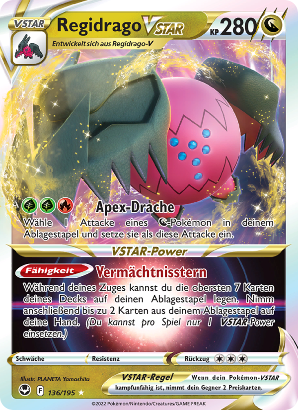 Regidrago VSTAR 136 — Silver Tempest (German Pokémon TCG card)