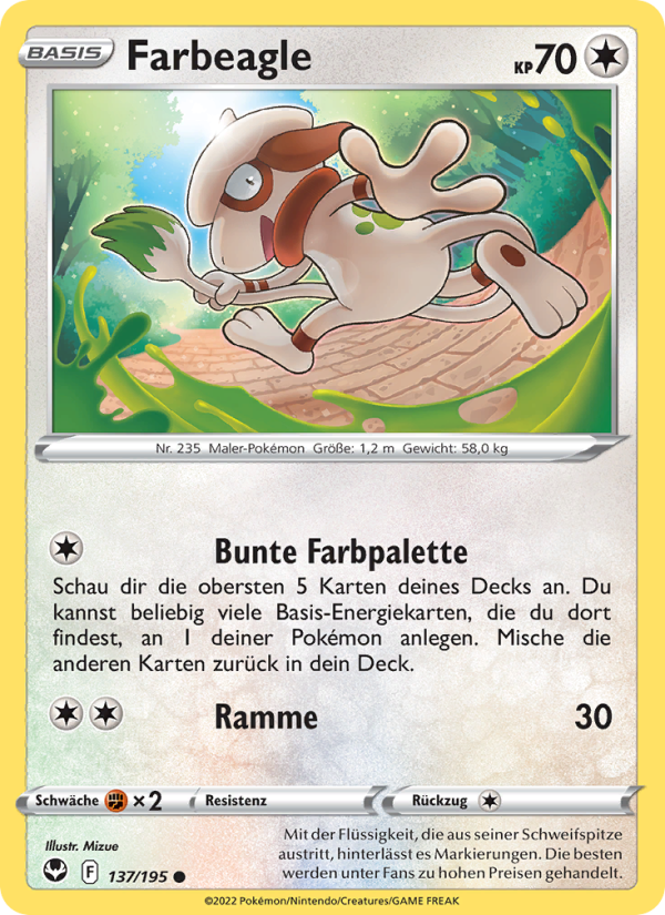 Farbeagle 137 — Silver Tempest (German Pokémon TCG card)