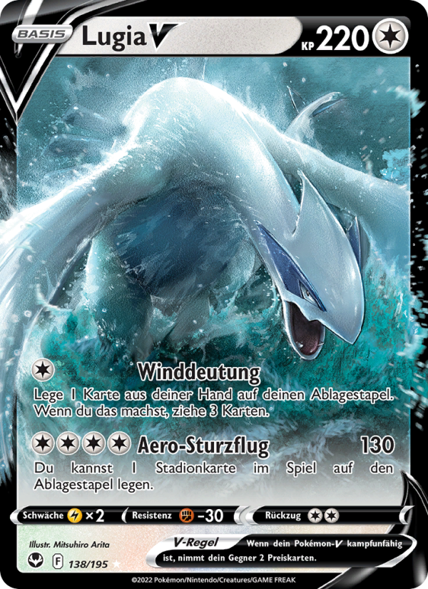 Lugia V 138 — Silver Tempest (German Pokémon TCG card)