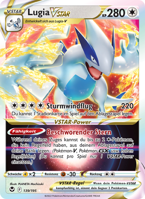 Lugia VSTAR 139 — Silver Tempest (German Pokémon TCG card)