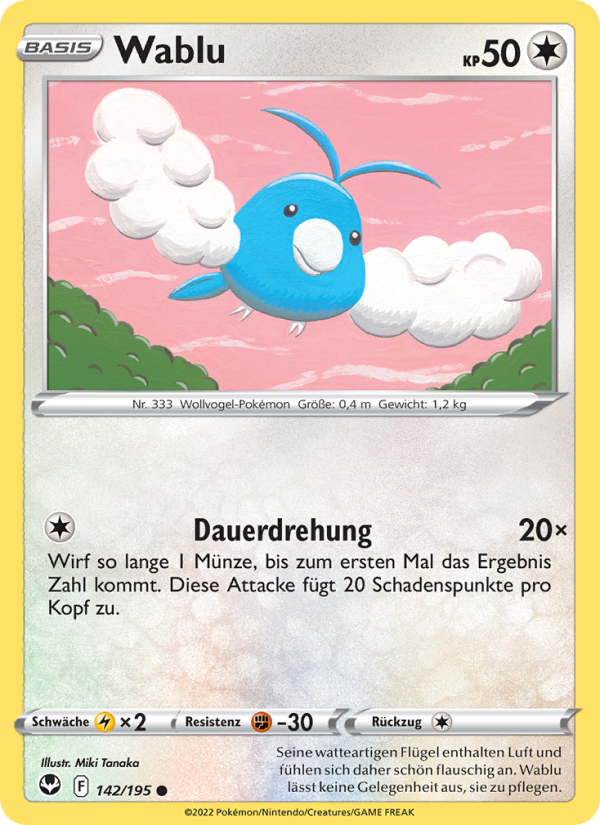 Wablu 142 — Silver Tempest (German Pokémon TCG card)