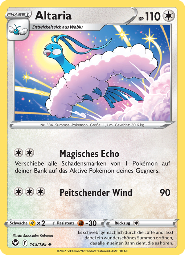 Altaria 143 — Silver Tempest (German Pokémon TCG card)