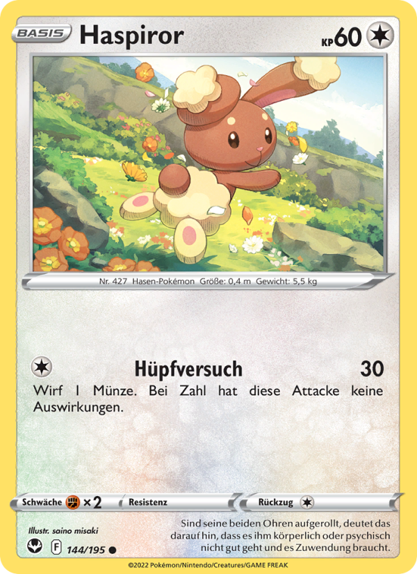 Haspiror 144 — Silver Tempest (German Pokémon TCG card)