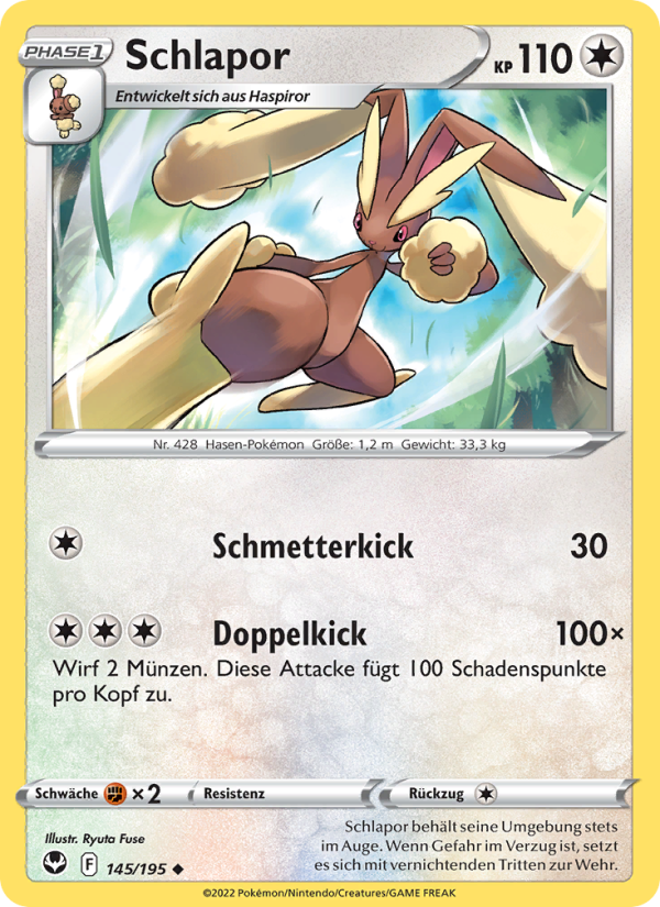 Schlapor 145 — Silver Tempest (German Pokémon TCG card)