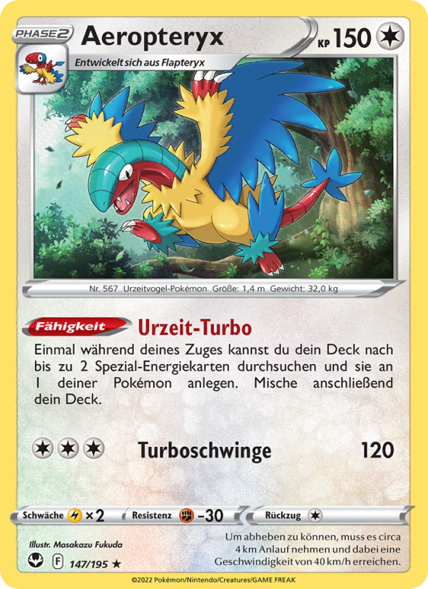 Aeropteryx 147 — Silver Tempest (German Pokémon TCG card)