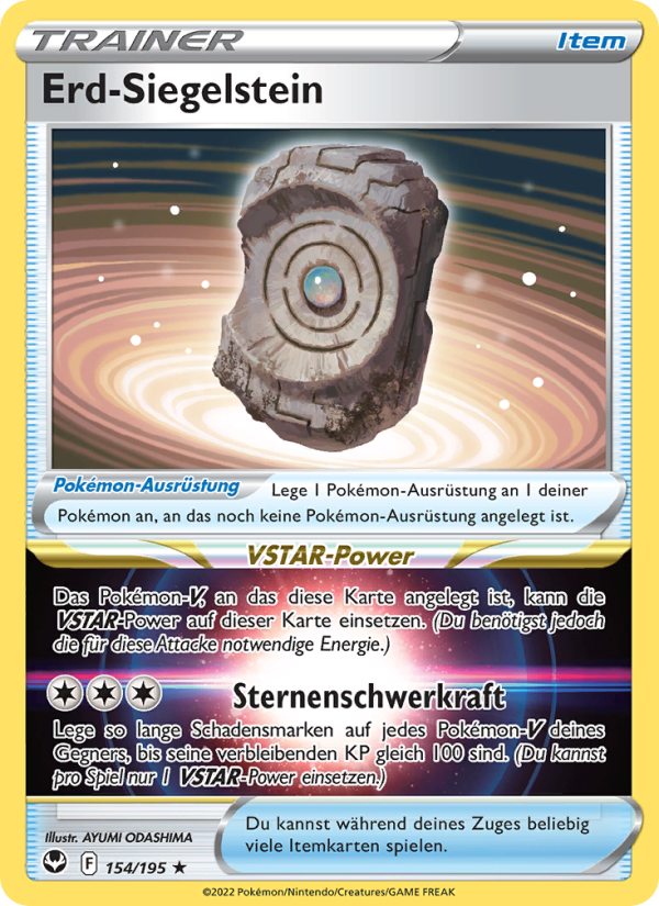 Erd-Siegelstein 154 — Silver Tempest (German Pokémon TCG card)