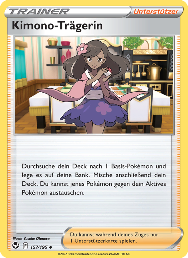 Kimono-Trägerin 157 — Silver Tempest (German Pokémon TCG card)