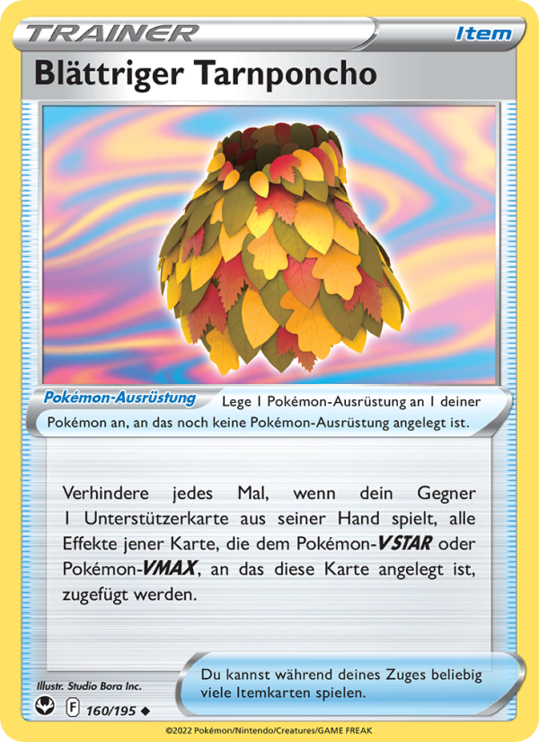 Blättriger Tarnponcho 160 — Silver Tempest (German Pokémon TCG card)