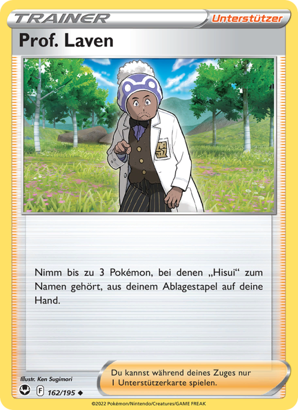 Prof. Laven 162 — Silver Tempest (German Pokémon TCG card)