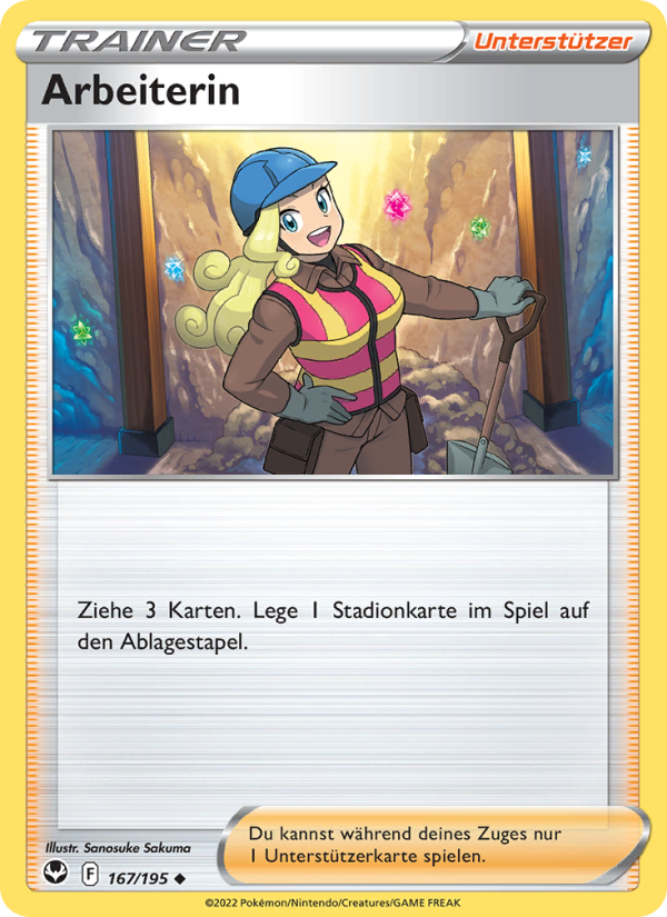 Arbeiterin 167 — Silver Tempest (German Pokémon TCG card)