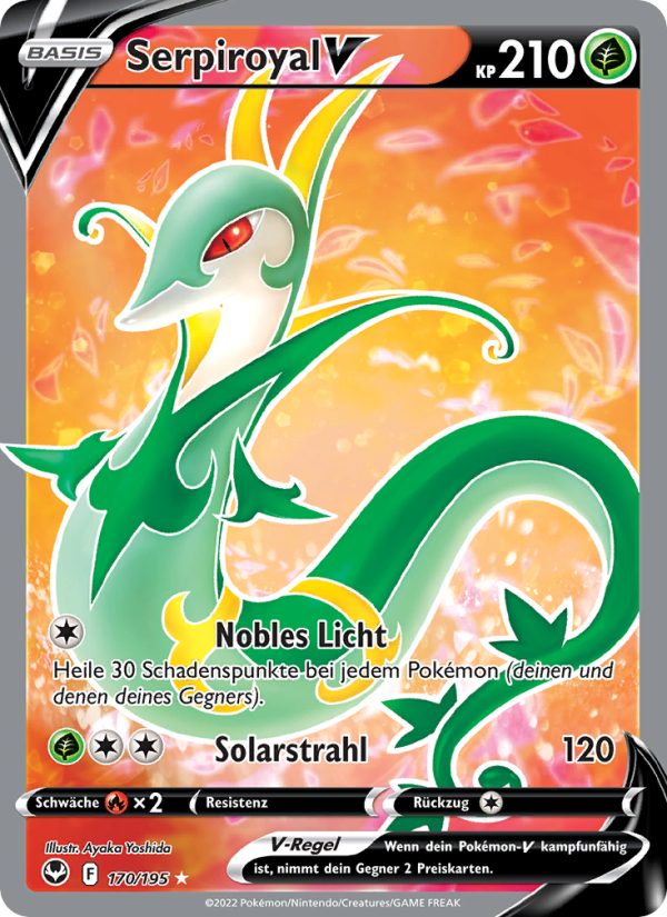 Serpiroyal V 170 — Silver Tempest (German Pokémon TCG card)