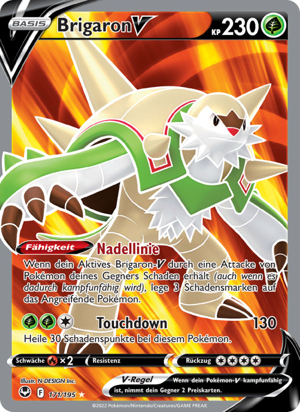 Brigaron V 171 — Silver Tempest (German Pokémon TCG card)