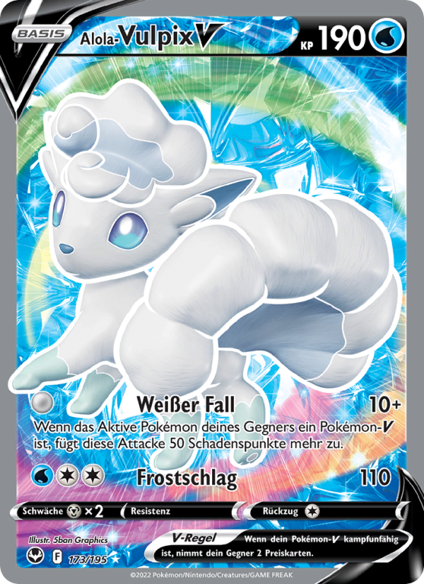 Alola Vulpix-V 173 — Silver Tempest (German Pokémon TCG card)